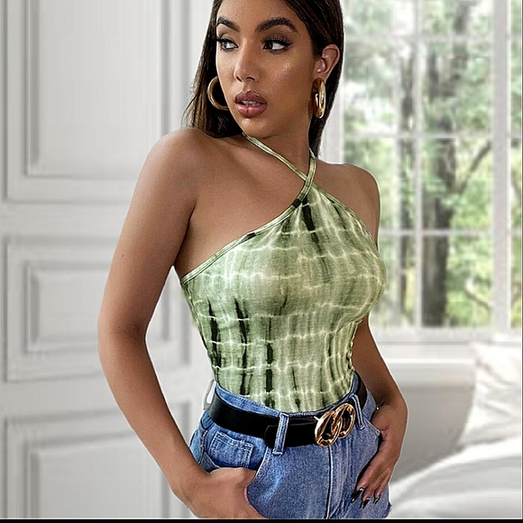 Aspire Within Tops - TIE DYE HALTER BODYSUIT